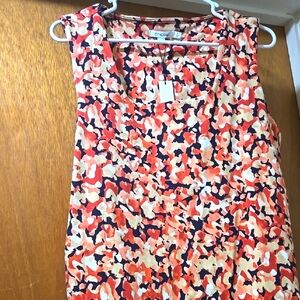 Chico's Sleeveless Floral Top - Red and Cream